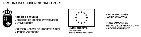 Programa subvencionado por: Región de Murcia. Unión Europea